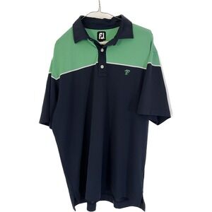FootJoy Golf Shirt FJ ProDry Performance Large Navy Blue Green Plandome CC